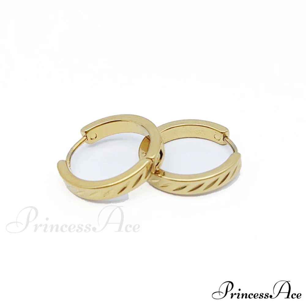 316L Stainless Steel Twist Pattern Hoop Earrings - Image 4