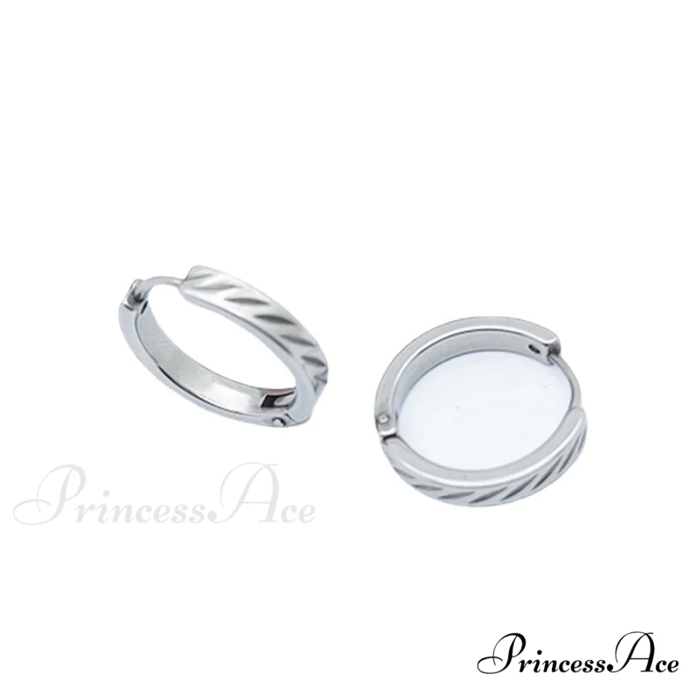 316L Stainless Steel Twist Pattern Hoop Earrings - Image 5