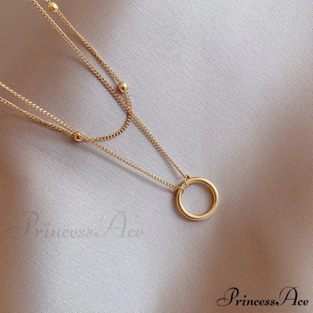 New Arrival Double Layer Circle Pendant Necklaces - Image 2