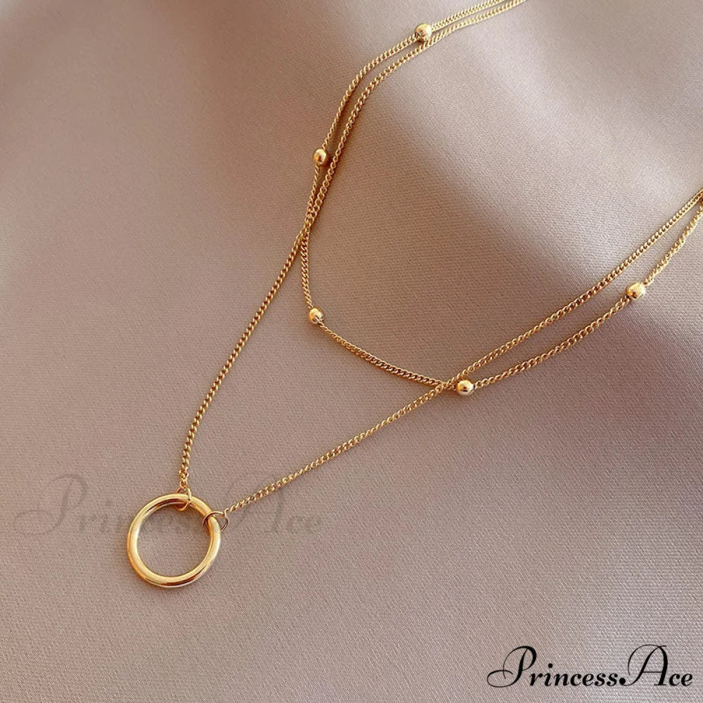New Arrival Double Layer Circle Pendant Necklaces - Image 3