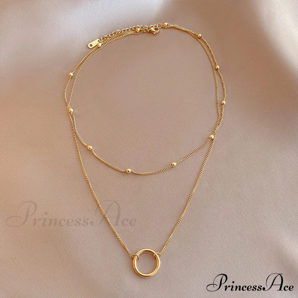 New Arrival Double Layer Circle Pendant Necklaces - Image 4