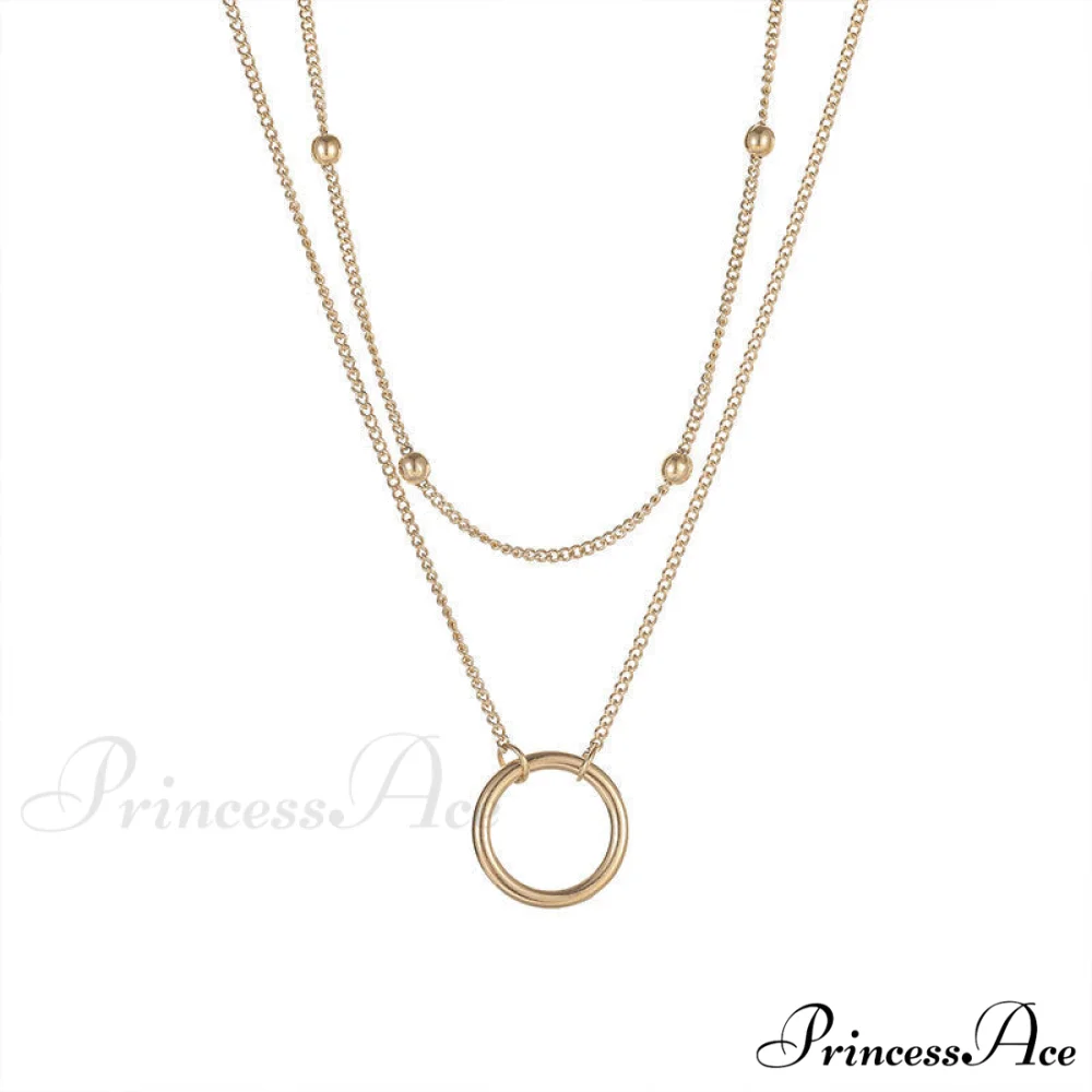 New Arrival Double Layer Circle Pendant Necklaces - Image 5