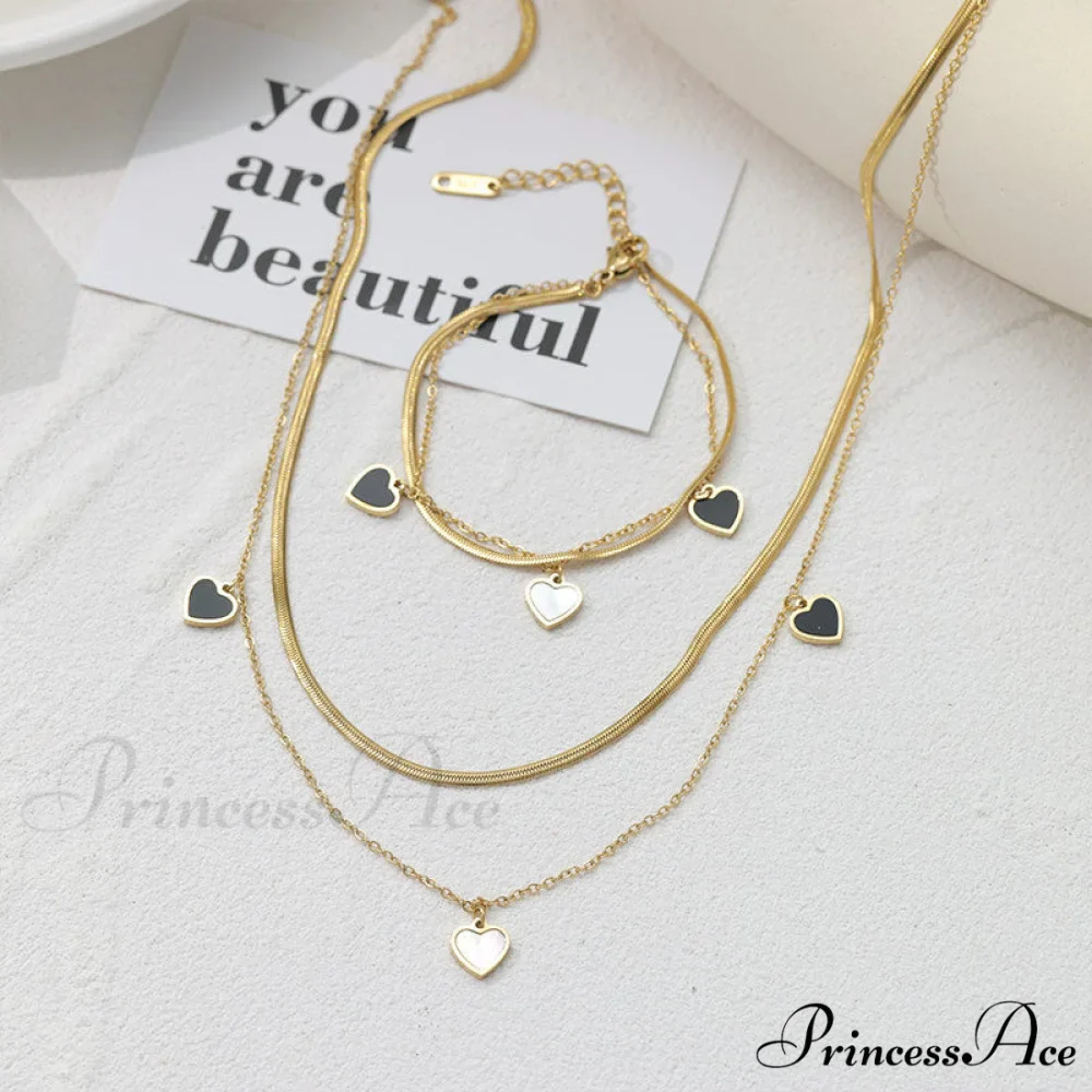 Titanium Steel Heart Drop Necklace - Image 3