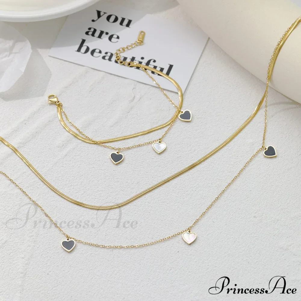 Titanium Steel Heart Drop Necklace - Image 4