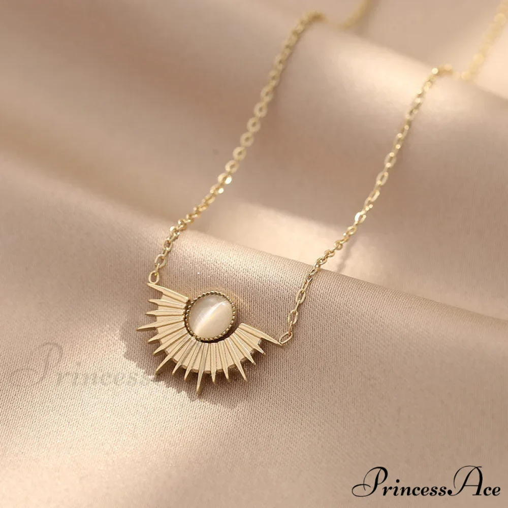 Natural Stone Sun Flower Necklaces - Image 4