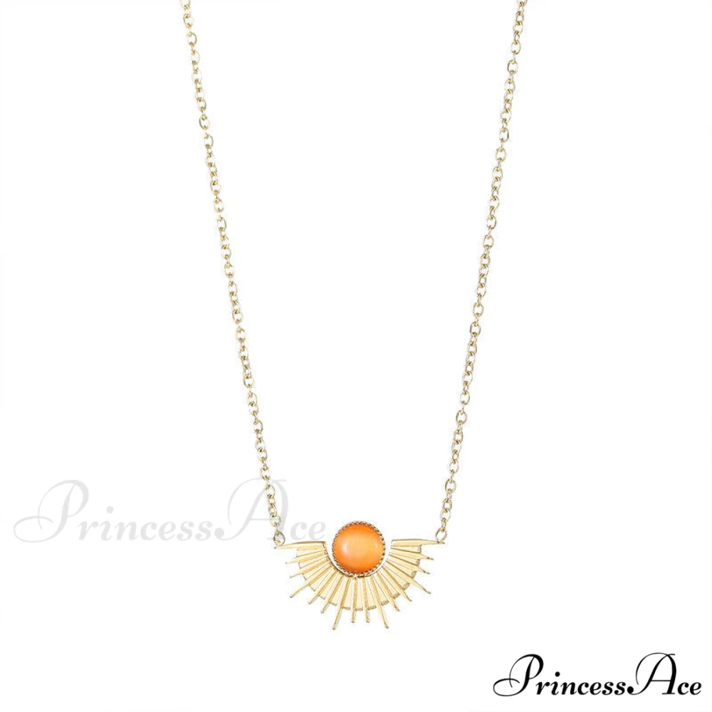 Natural Stone Sun Flower Necklaces - Image 5