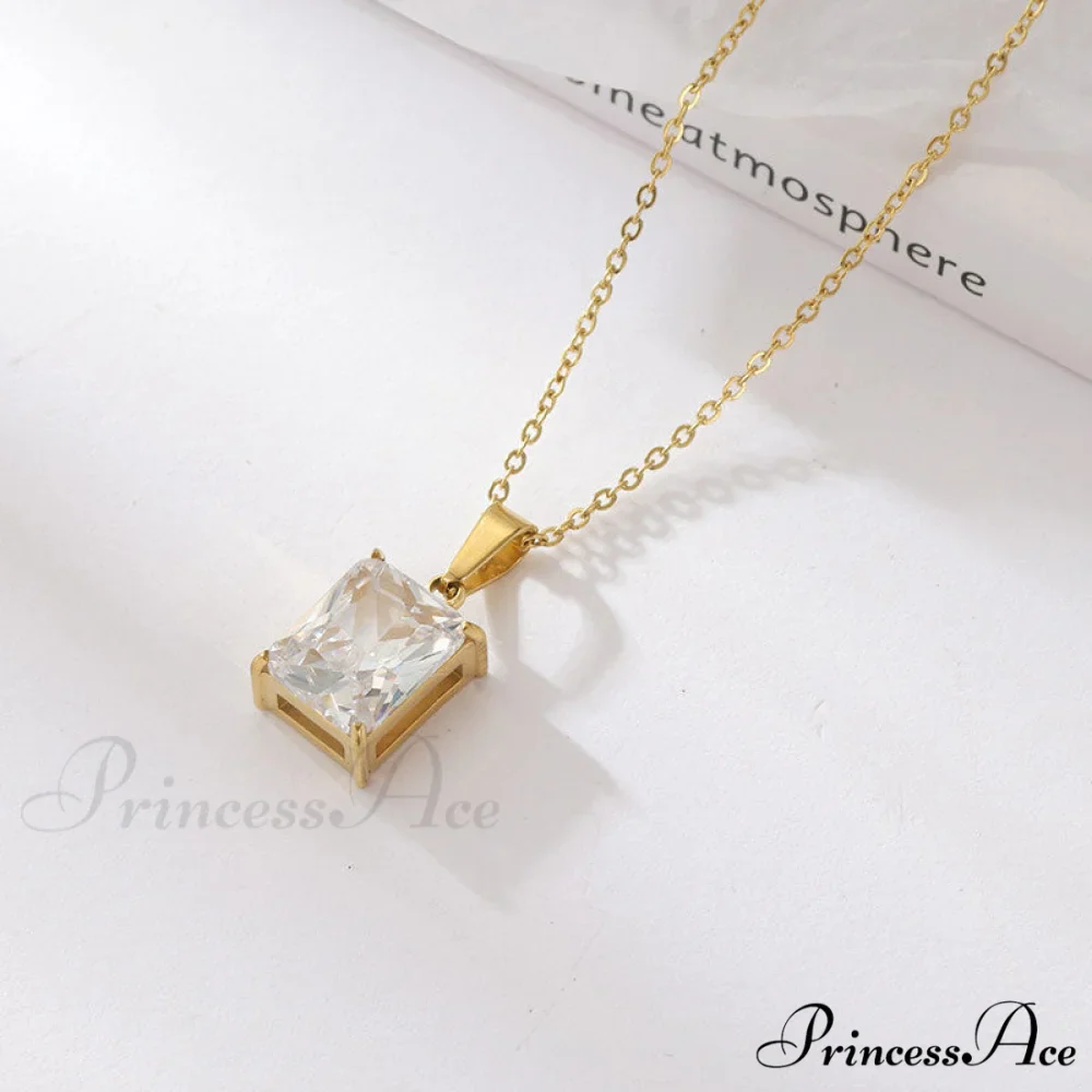 Stainless Steel Diamond Studded All-match Necklaces - Image 6