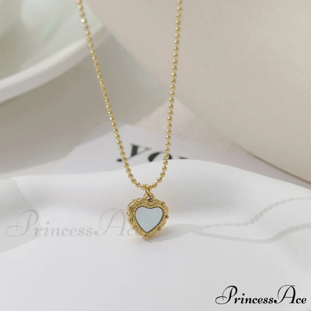 Titanium Steel White Fritillary Bead Necklaces - Image 4