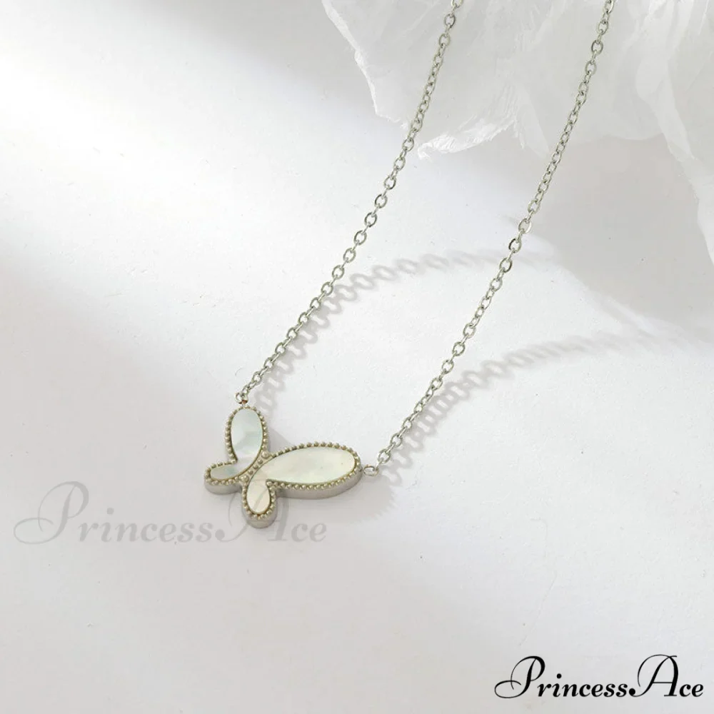 White Green Mini Butterfly Pendant Necklaces - Image 4