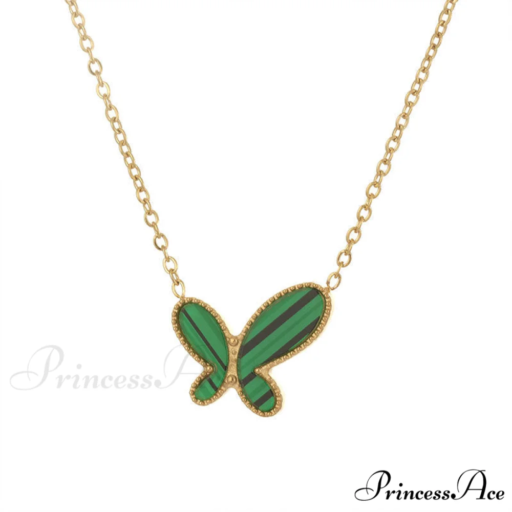 White Green Mini Butterfly Pendant Necklaces - Image 5