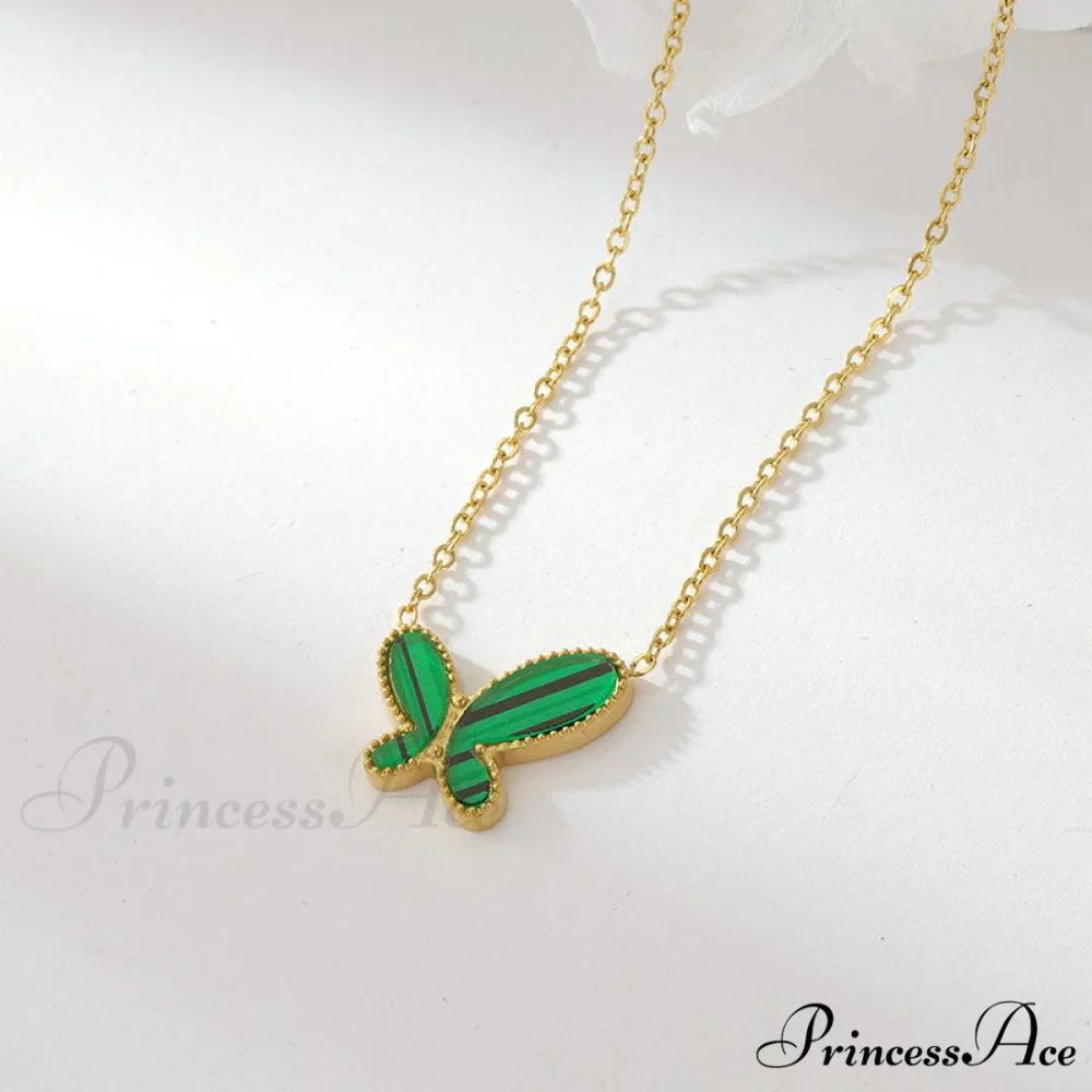 White Green Mini Butterfly Pendant Necklaces - Image 7