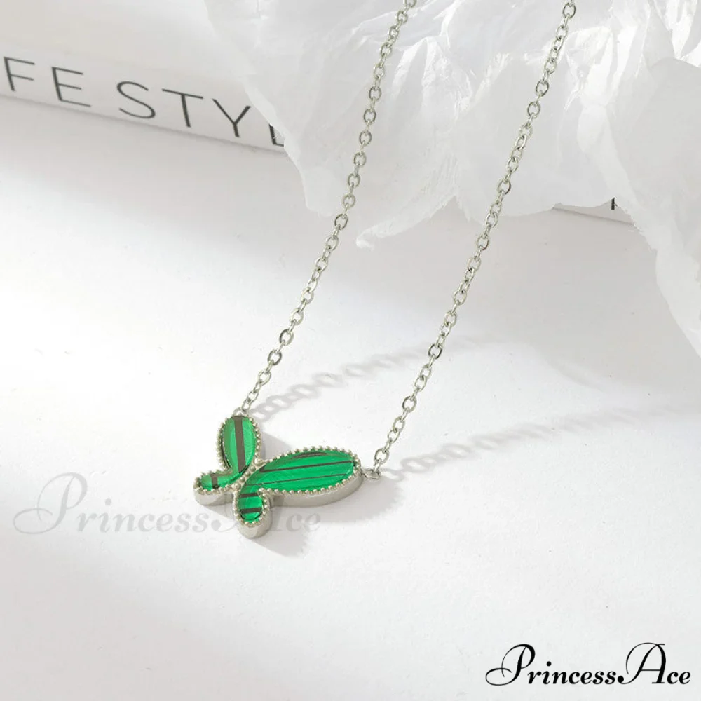 White Green Mini Butterfly Pendant Necklaces - Image 8