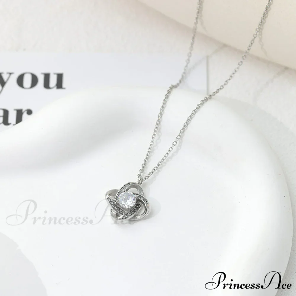 Geometric Shape White Shining Zircon Necklace - Image 4