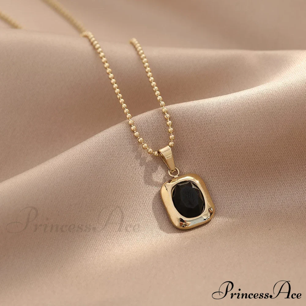 Titanium Steel Colorful Crystal Pendant Necklaces - Image 10