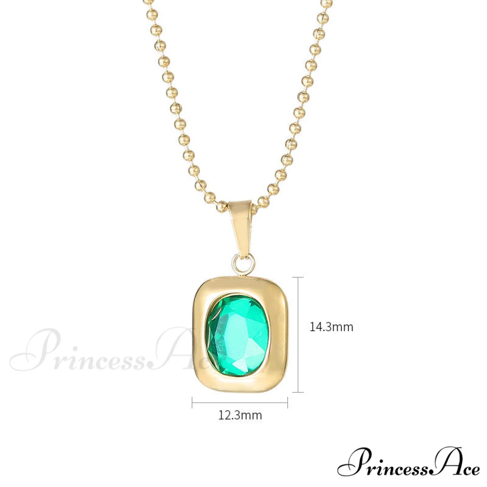 Titanium Steel Colorful Crystal Pendant Necklaces - Image 5