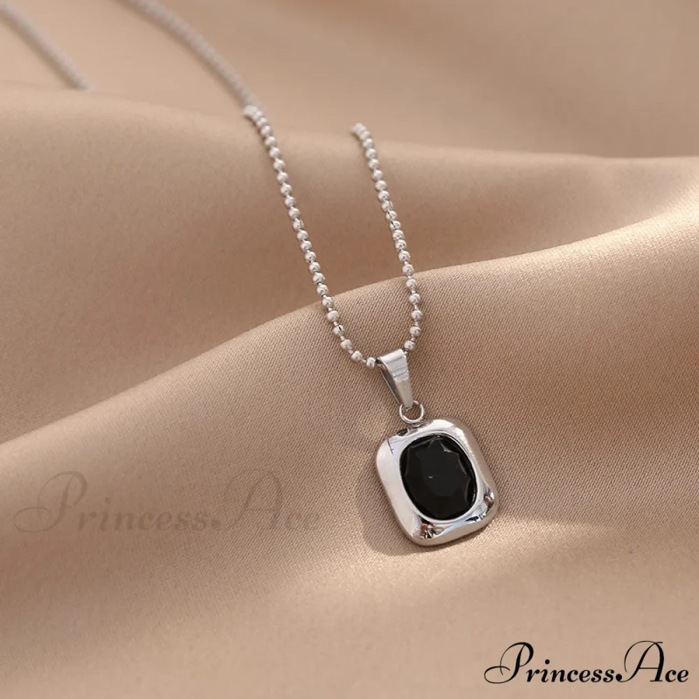 Titanium Steel Colorful Crystal Pendant Necklaces - Image 8