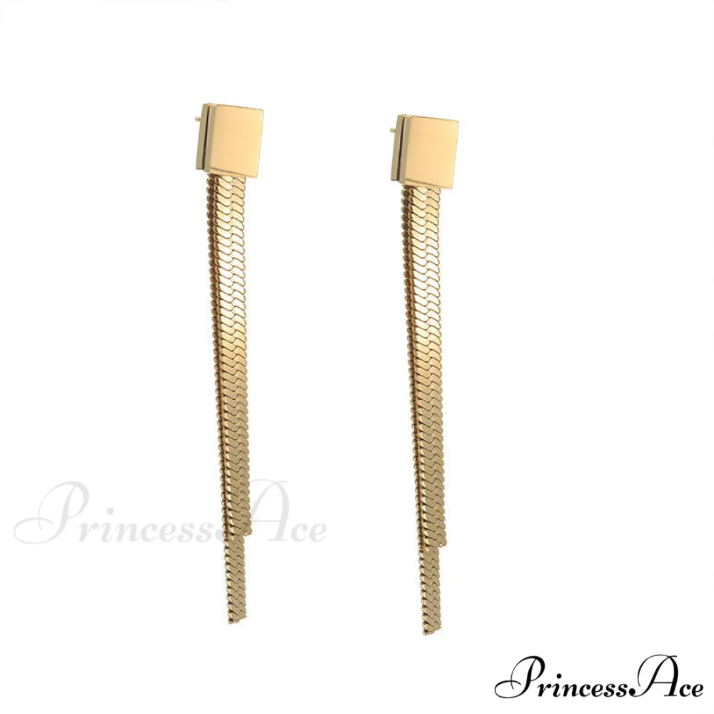 Stainless Steel Snake Chain Pendant Earrings - Image 5