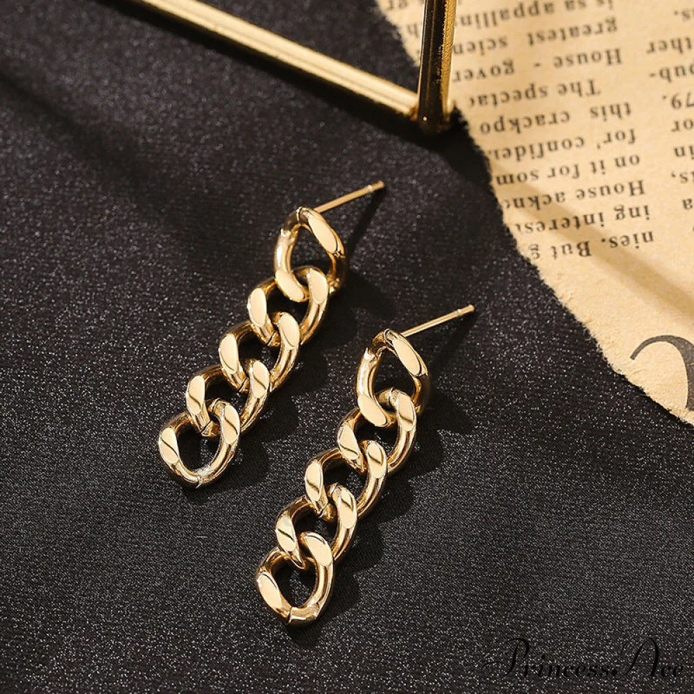 Minimalist Simple Chain Pendant Earrings - Image 4