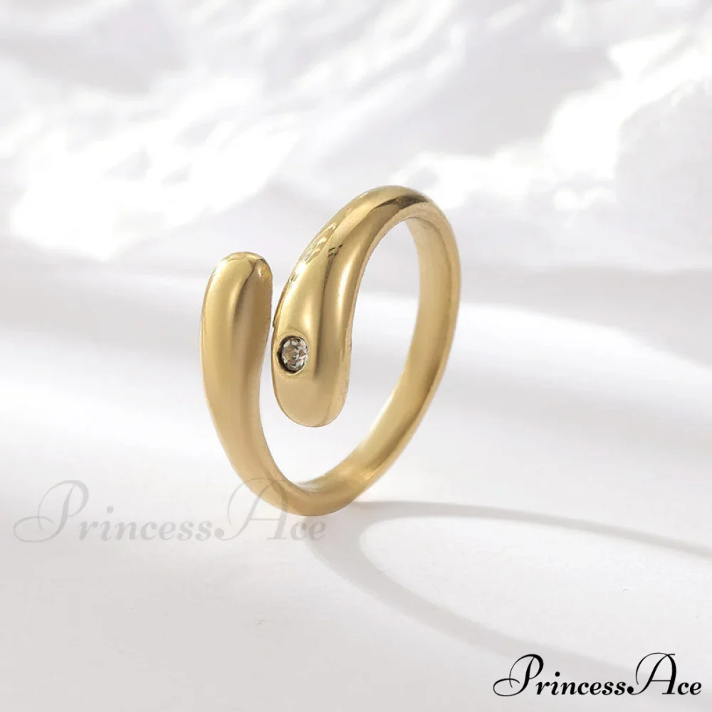 Simple Diamond Studded Gold Plating Rings - Image 2