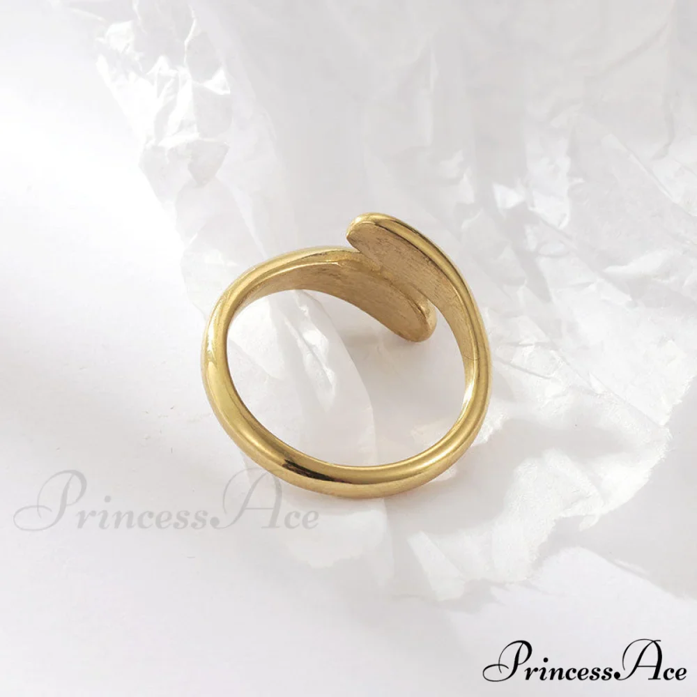 Simple Diamond Studded Gold Plating Rings - Image 3