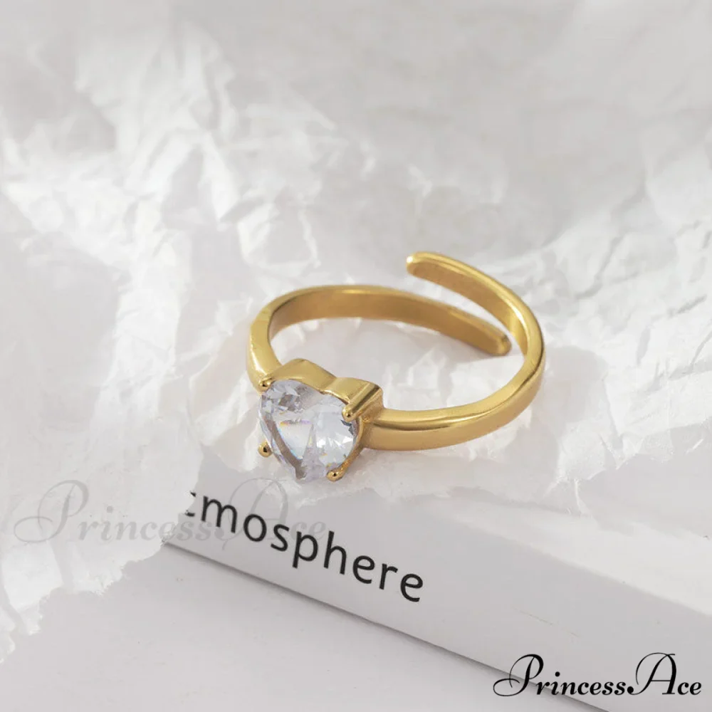 Classic Style White Zircon Open Rings - Image 3