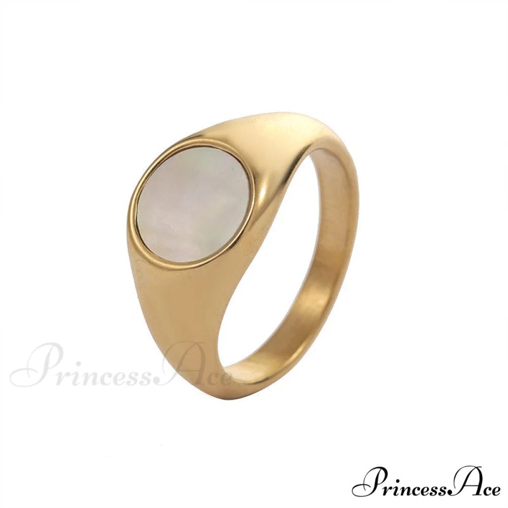 Titanium Steel Natural Opal Closed Rings - Image 5