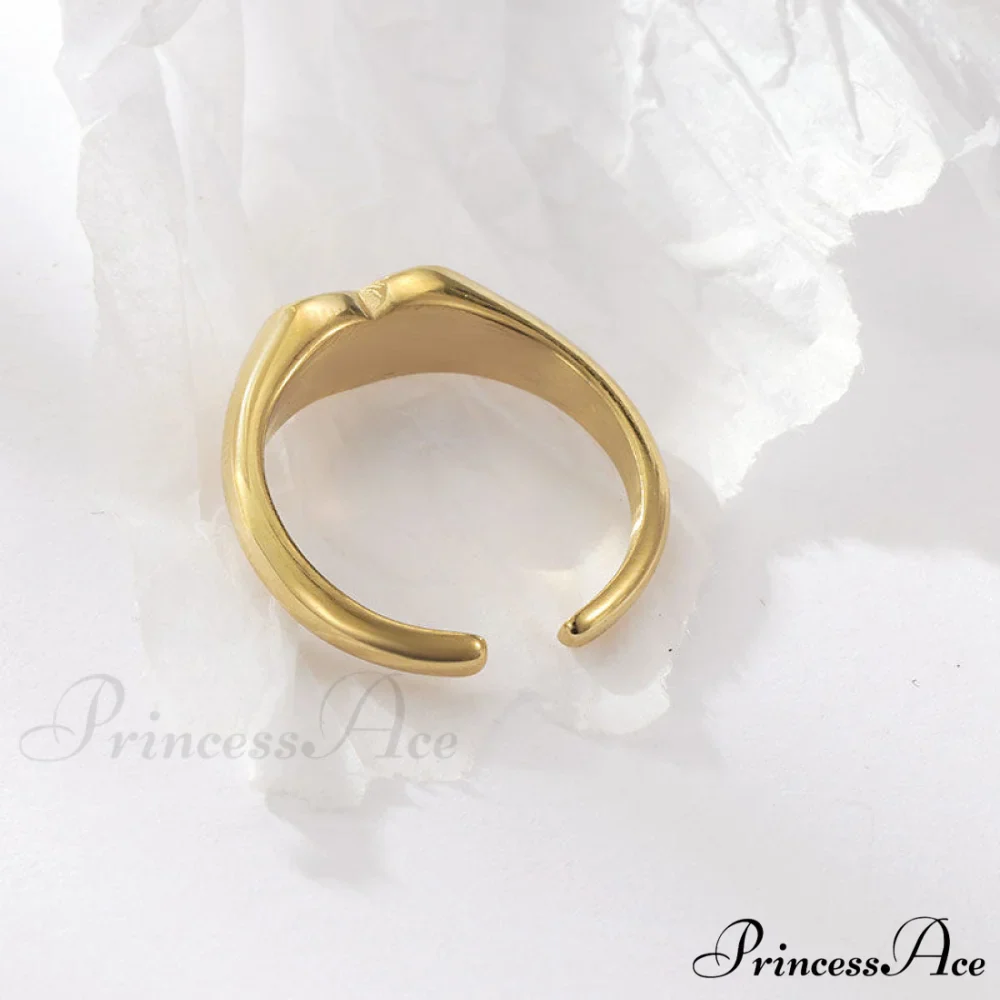 Stainless Steel Glossy Heart Rings - Image 2