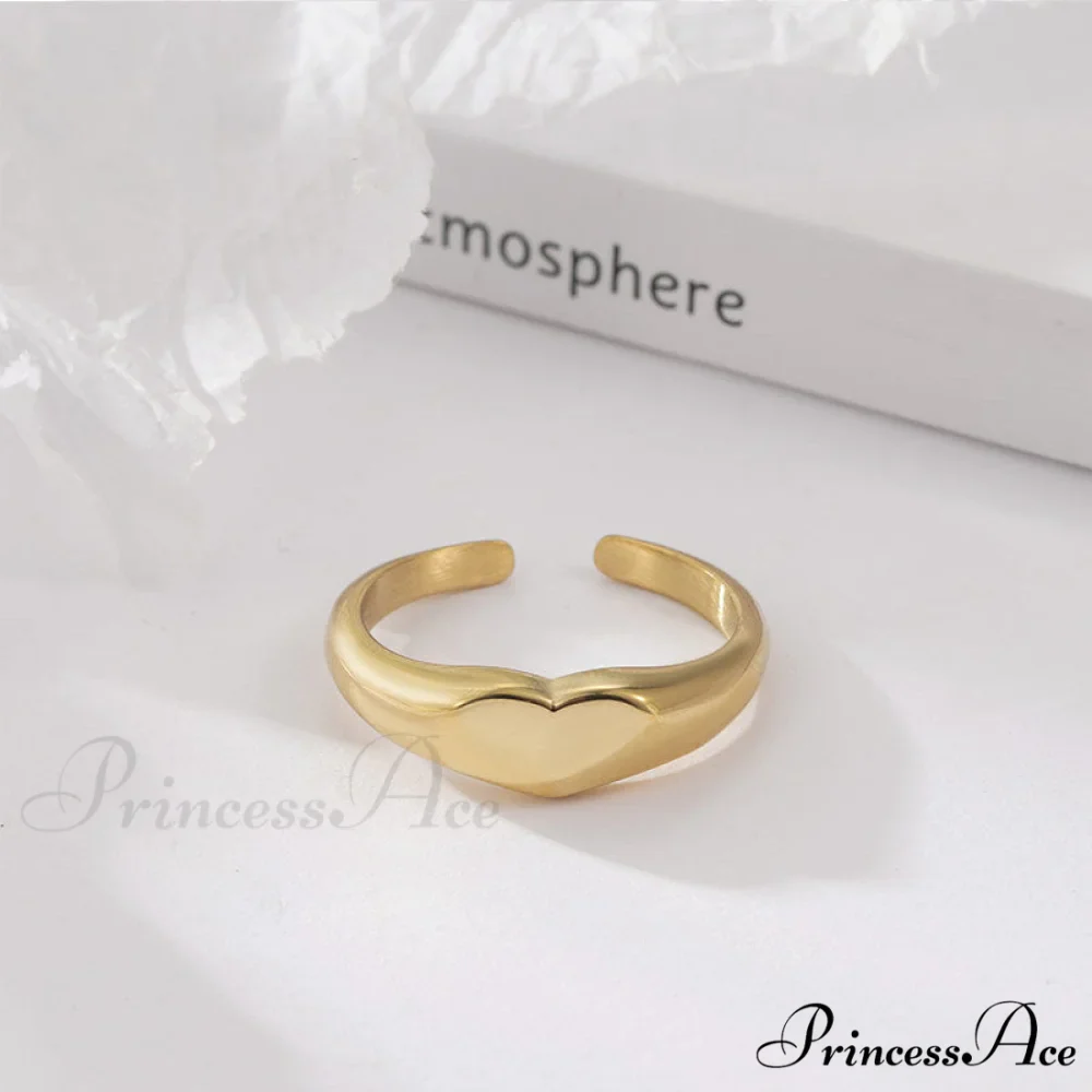 Stainless Steel Glossy Heart Rings - Image 3