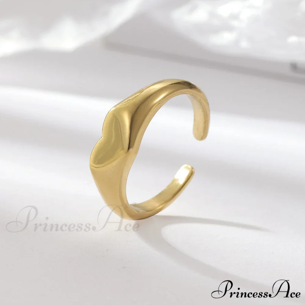 Stainless Steel Glossy Heart Rings - Image 4