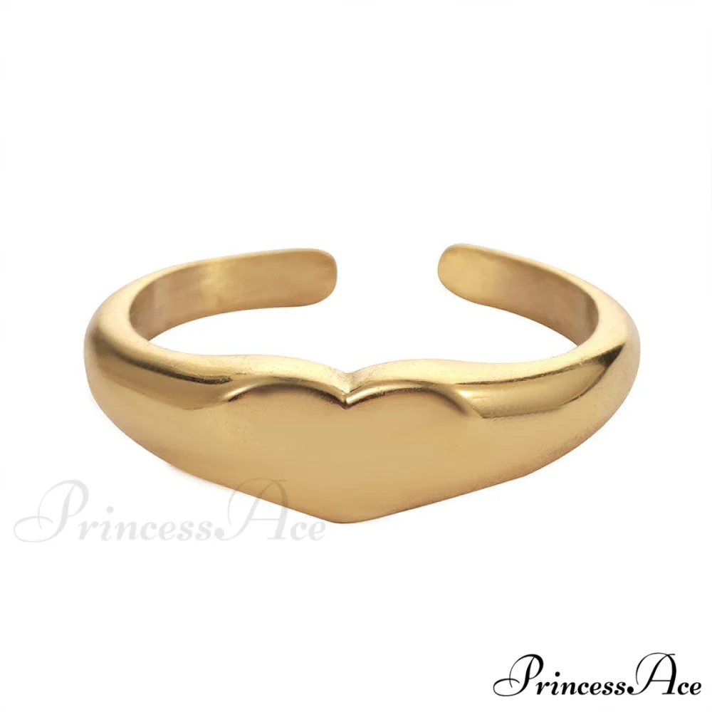 Stainless Steel Glossy Heart Rings - Image 5