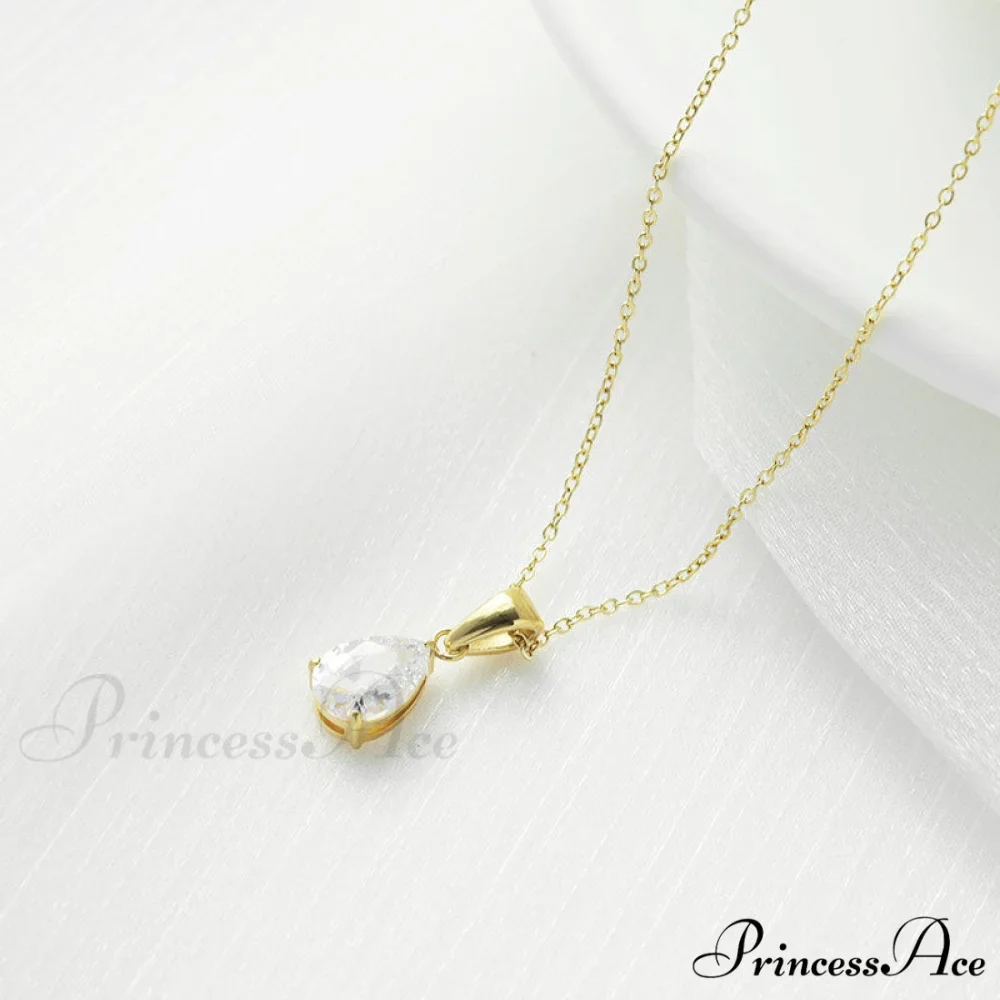 Simple Fashion Stainless Steel Water Drop Pendant Necklace - Image 4