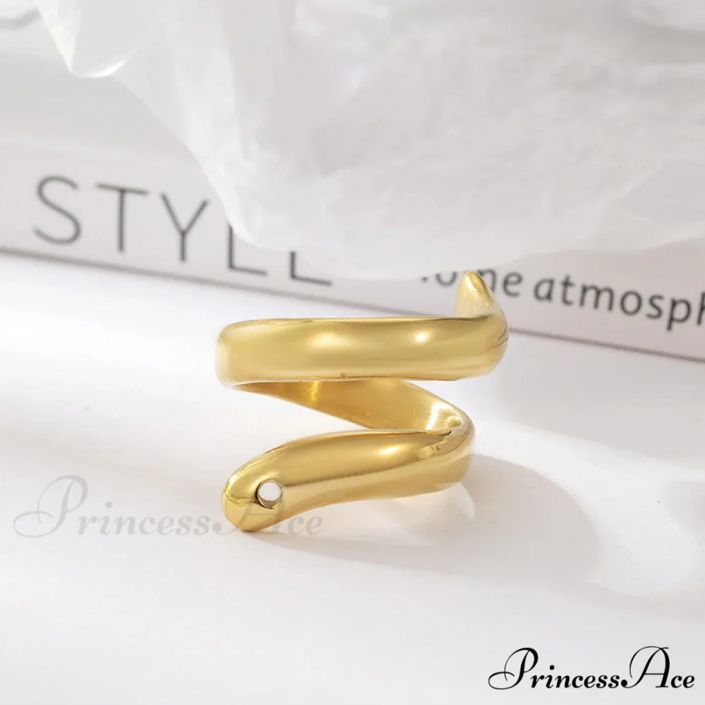 Stainless Steel Exaggerated Serpentine Cast Ring - Image 3