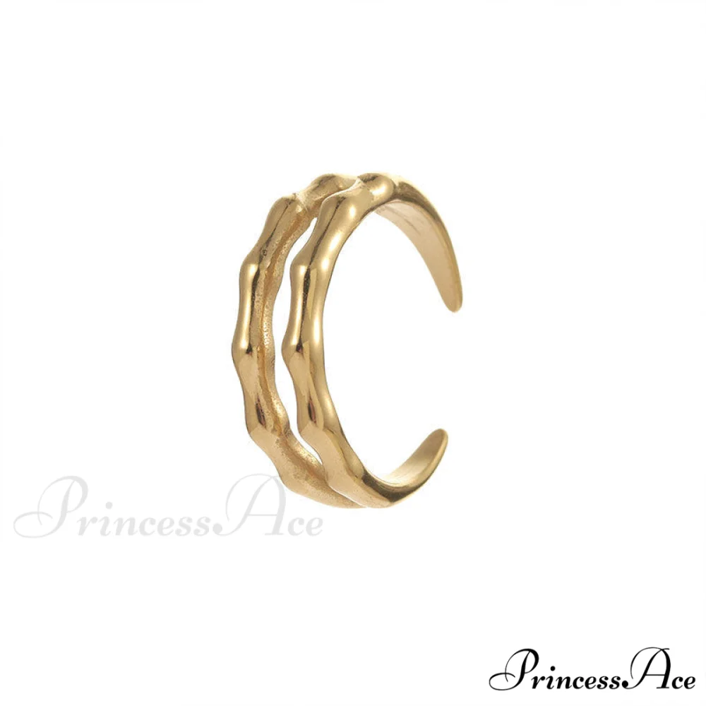 Stainless Steel Casting Double Layer Bamboo Ring - Image 5