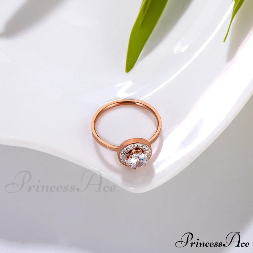 Titanium Steel Shining Diamond Hoop Ring - Image 3
