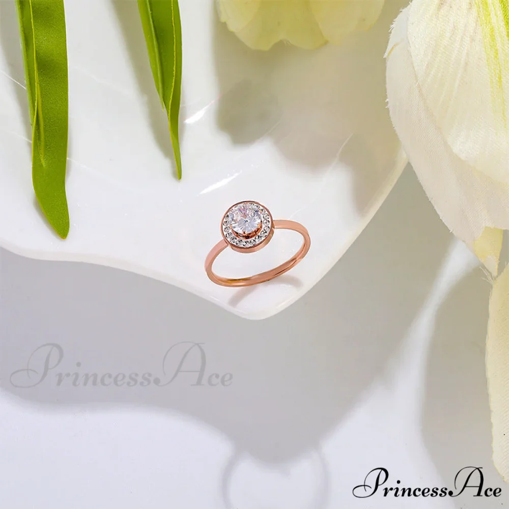 Titanium Steel Shining Diamond Hoop Ring - Image 4