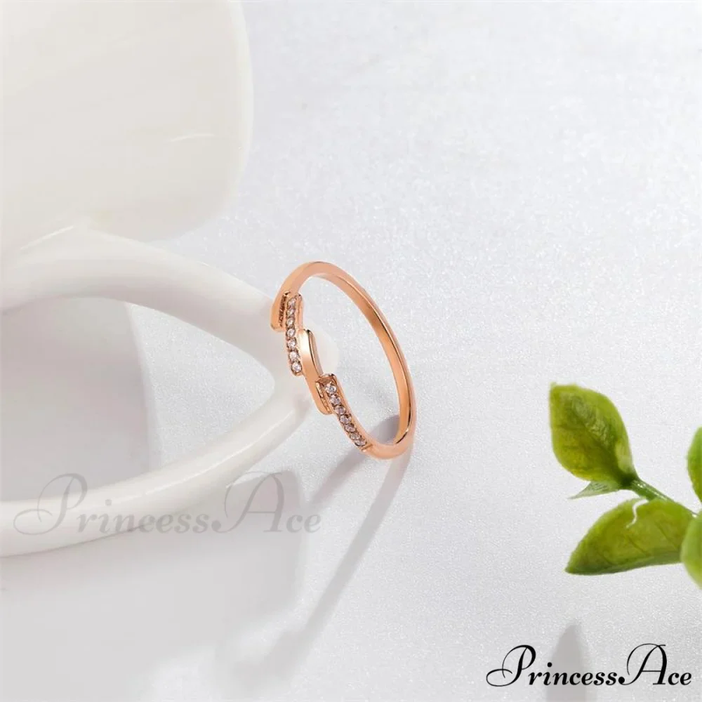 Korean Style Titanium Steel Diamond Ring - Image 2