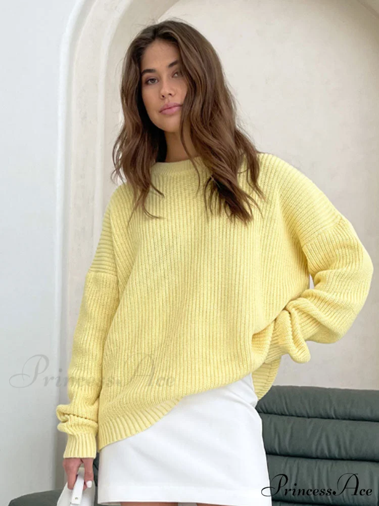 Chic O-neck Elegant Knitted Sweater Pullovers - Image 3