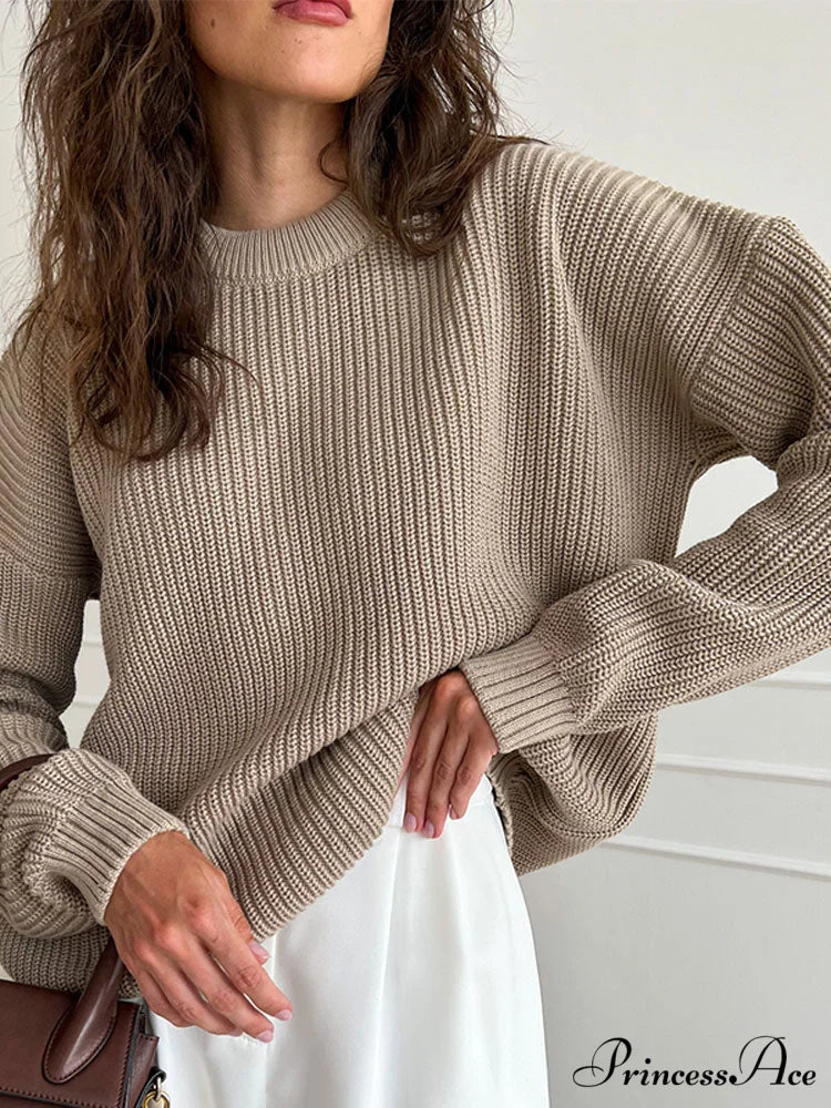 Chic O-neck Elegant Knitted Sweater Pullovers - Image 8