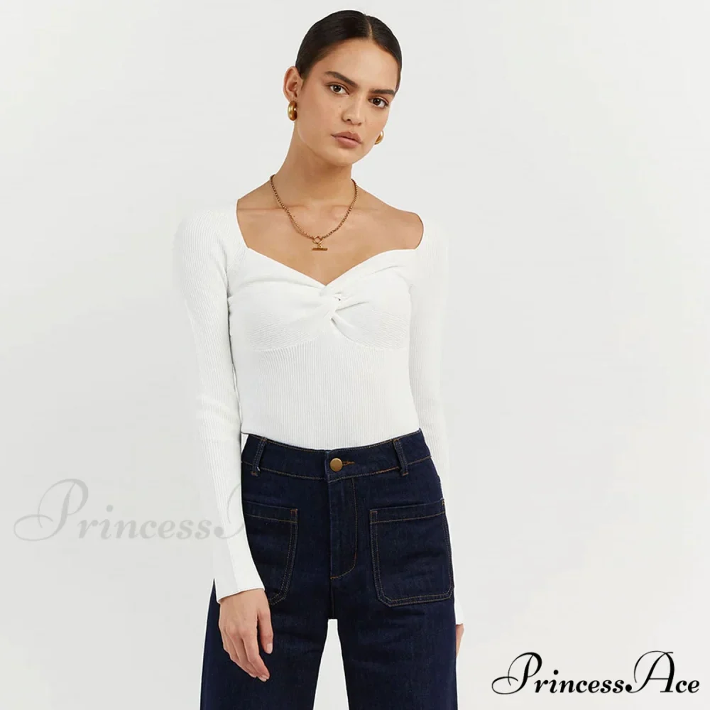 Chic Square Collar Short Sweaters Pullover - Image 2