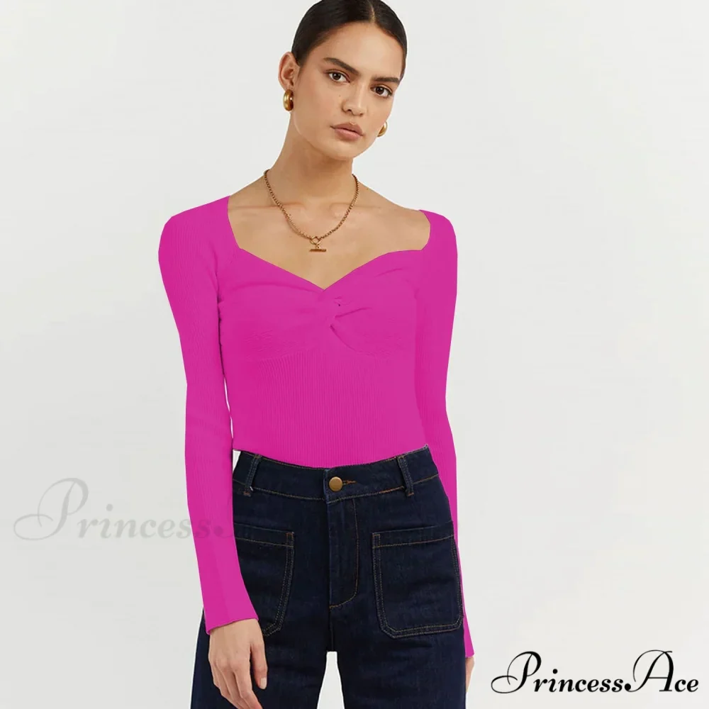 Chic Square Collar Short Sweaters Pullover - Image 4