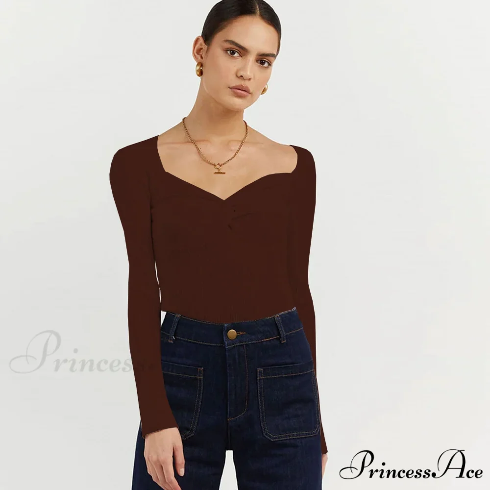 Chic Square Collar Short Sweaters Pullover - Image 5