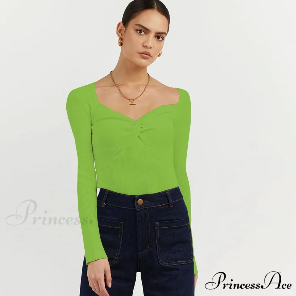 Chic Square Collar Short Sweaters Pullover - Image 7