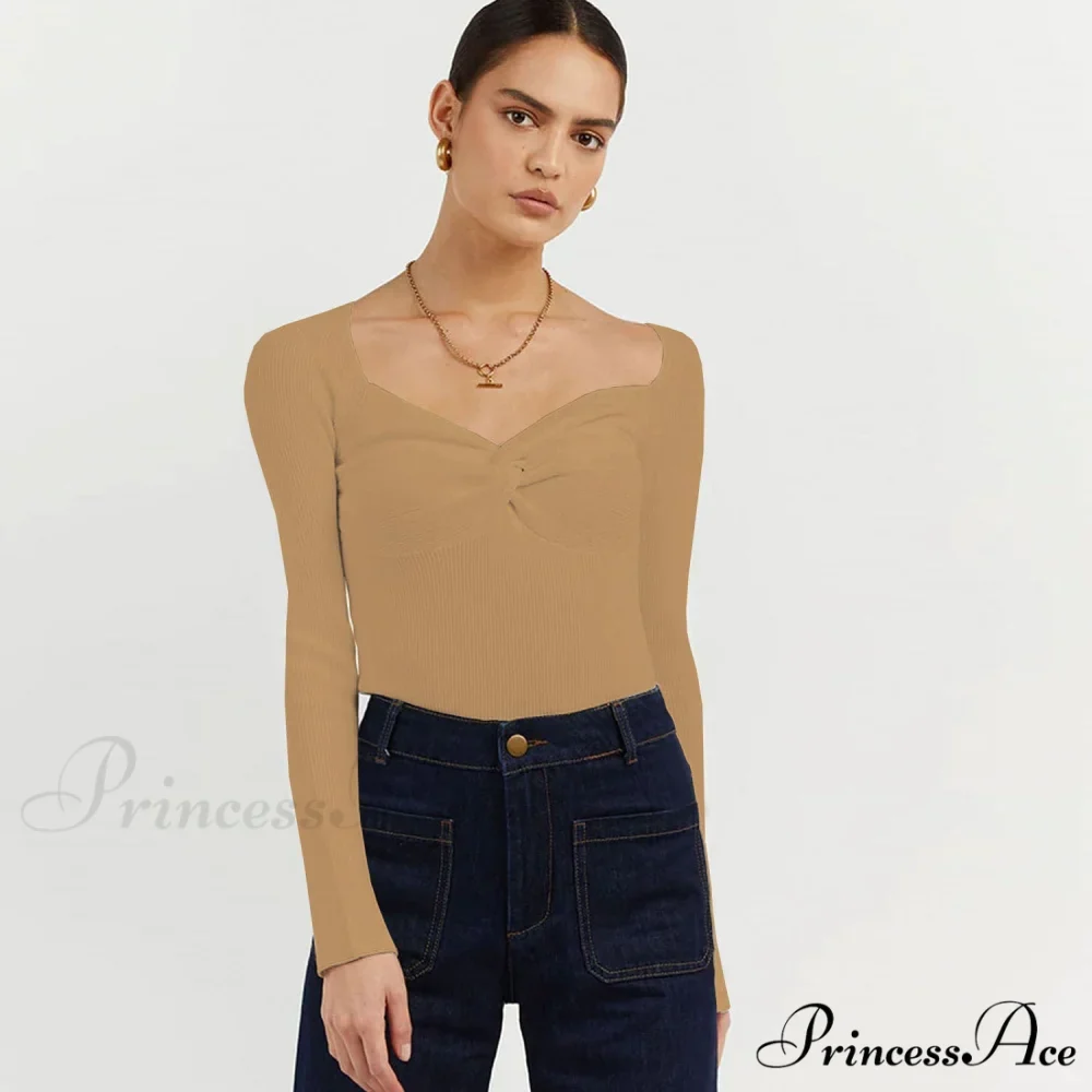 Chic Square Collar Short Sweaters Pullover - Image 8