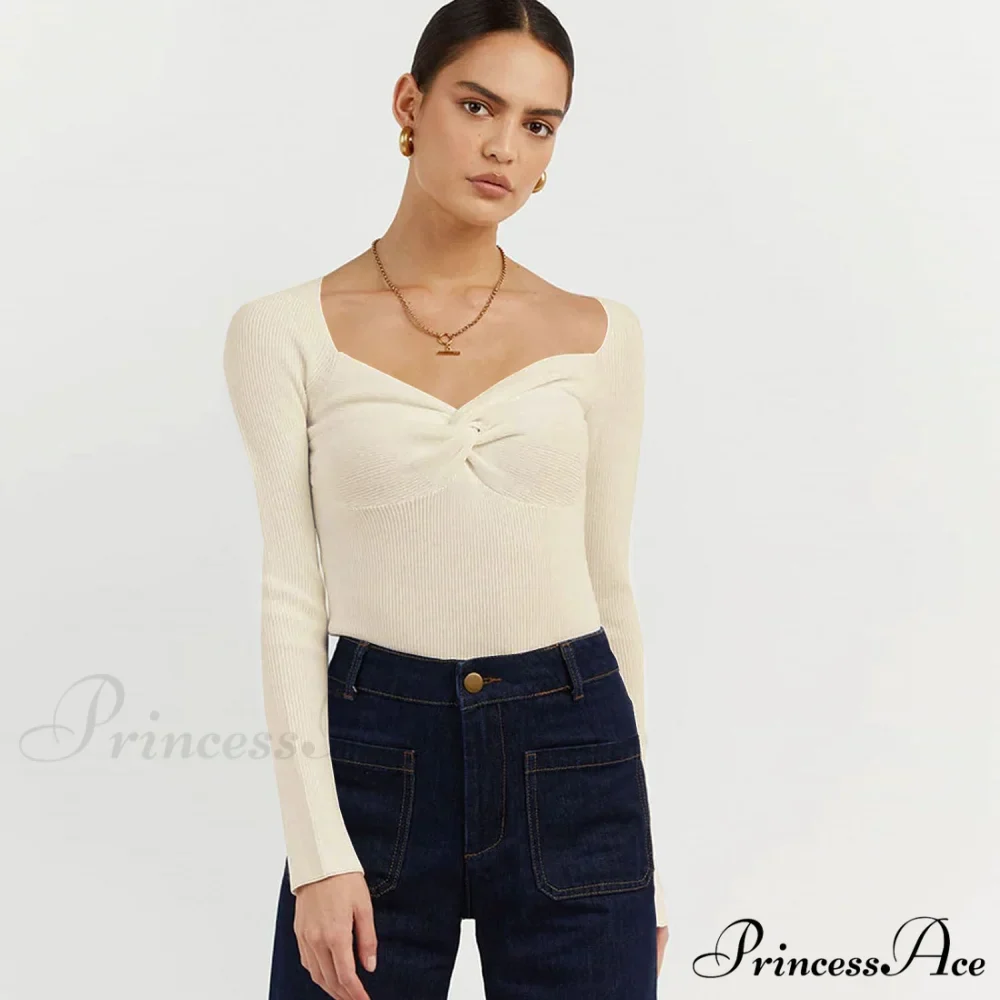 Chic Square Collar Short Sweaters Pullover - Image 9