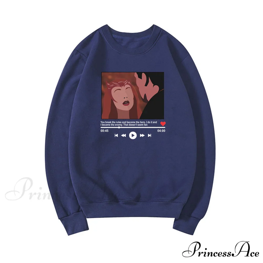 Cute Graphic Print Multi-color Hoody Pullover - Image 6
