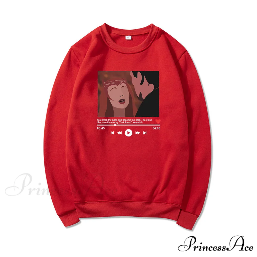 Cute Graphic Print Multi-color Hoody Pullover - Image 9
