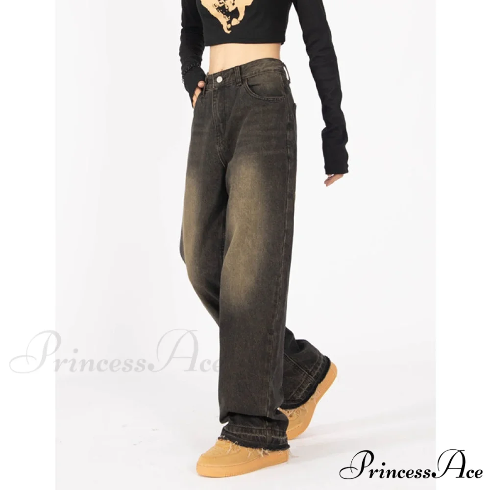 Retro Style Wide Leg Demin Jeans - Image 5