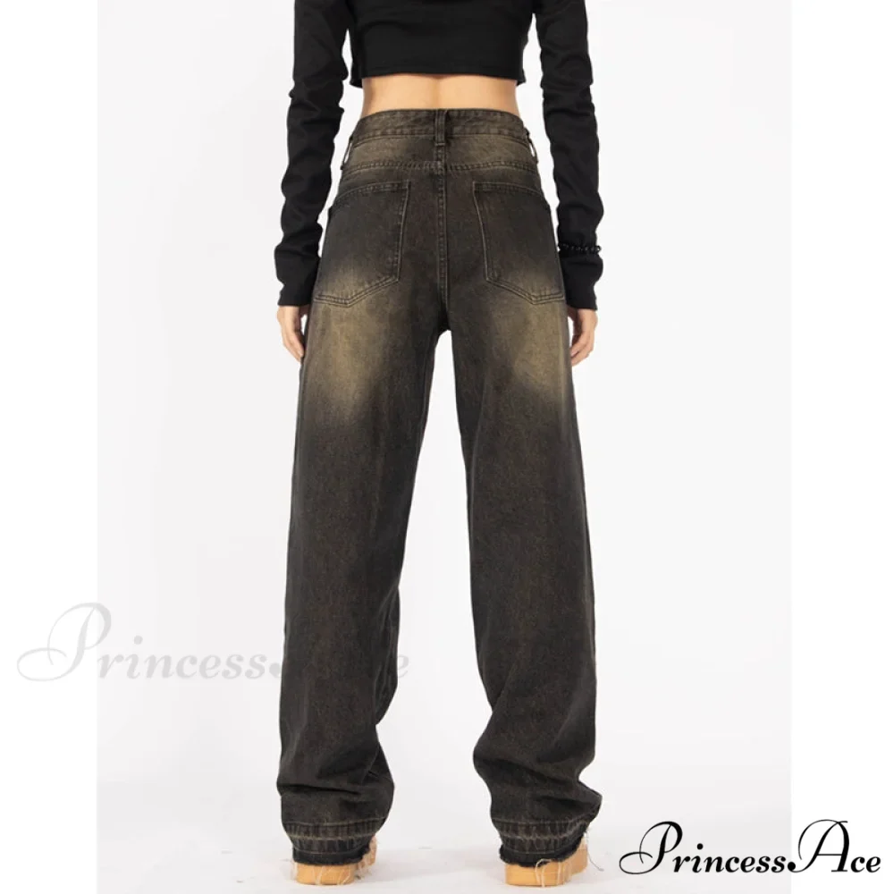 Retro Style Wide Leg Demin Jeans - Image 6