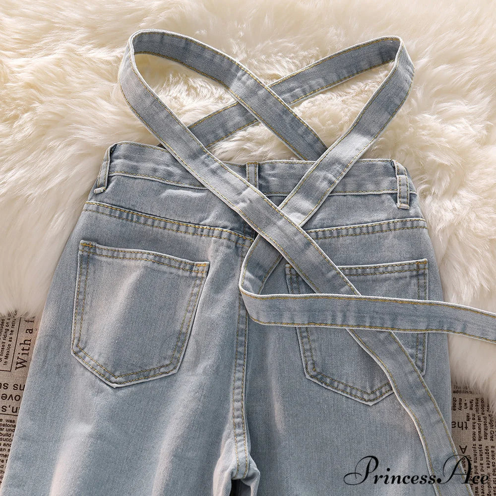 Fashion Cotton Cross Belt Jeans - Image 6