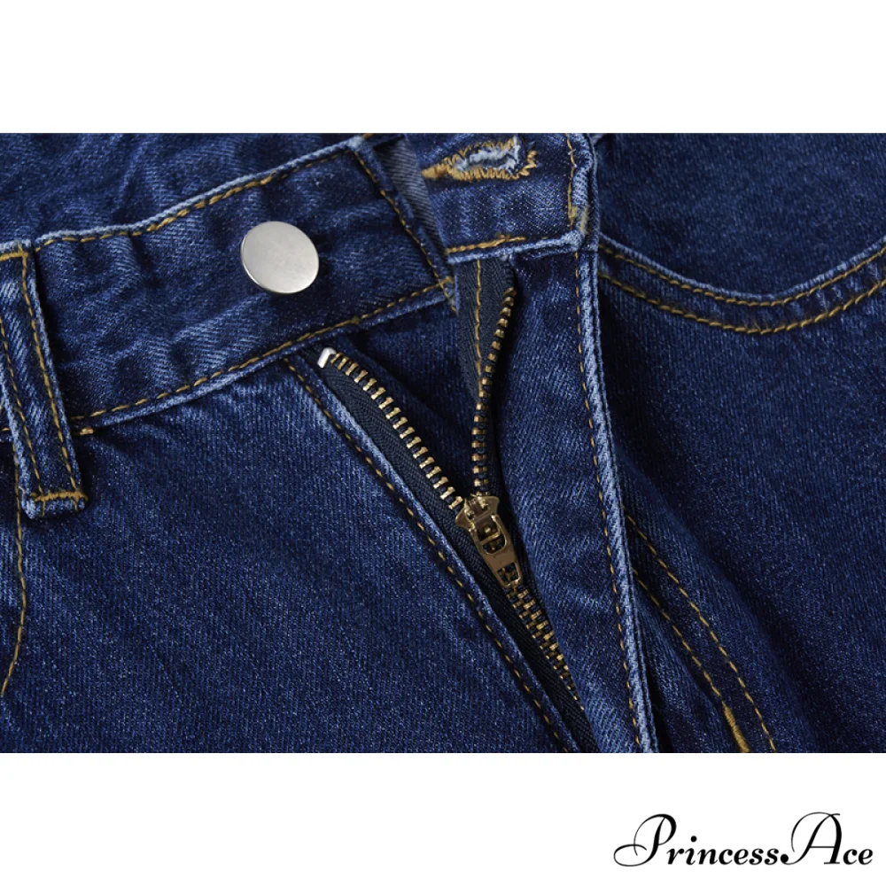 Cute Red Heart Print Pencil Jeans - Image 4